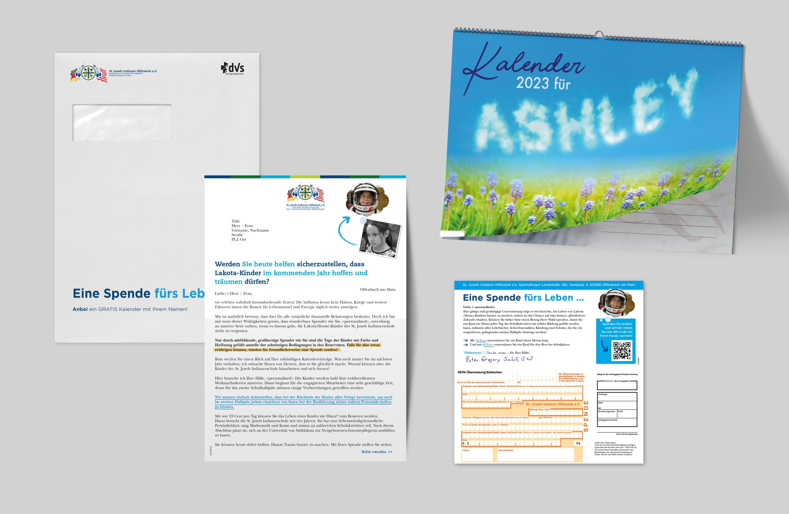Personalised calendar mailing for St. Joseph’s Indian School