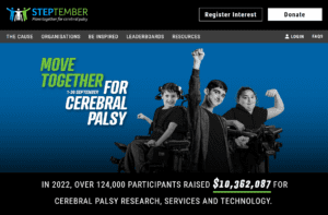 Screenshot of Cerebral Palsy Alliance's Steptember website